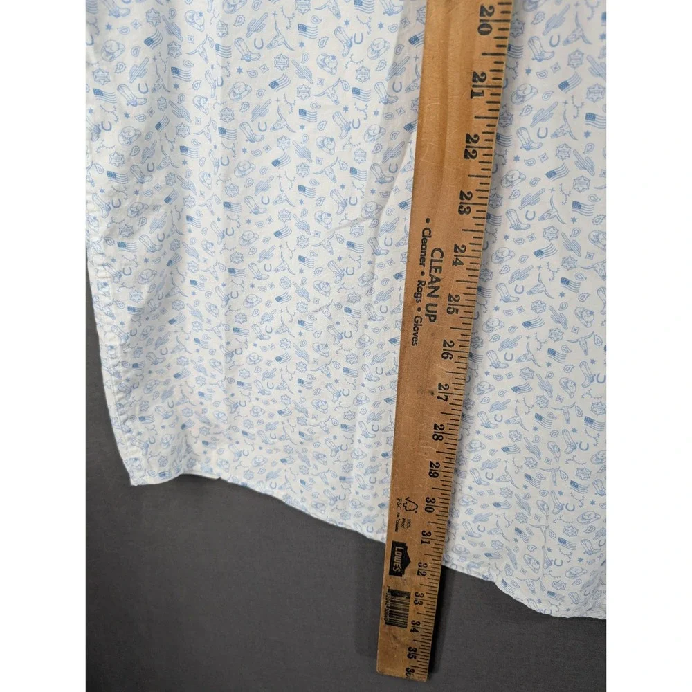 Ariat Mens Jameson Classic Fit Short Sleeve Shirt Blue White Western XXL